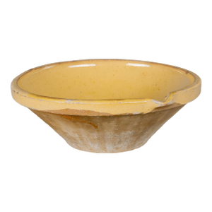 French Country Yellow Glazed Earthenware Tian Bowl, Rustic Provence
