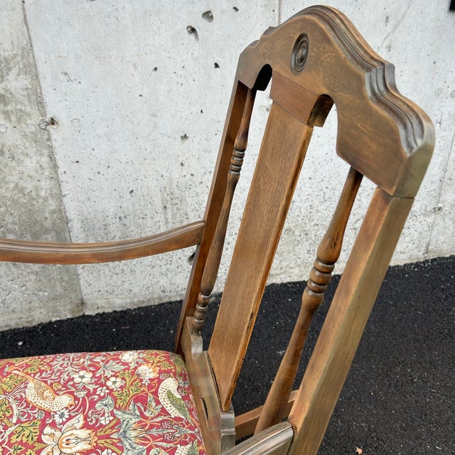 Early 20th Century Rocking Chair With Bird & Botanical Upholstery For Sale - Image 9 of 9