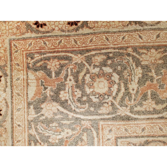 Antique Tabriz Carpet, Hadji Jalili Persian Rug, Earth Tones, Ivory, Terracotta For Sale - Image 9 of 18