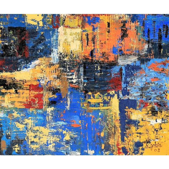 Contemporary Golain, Abstract Composition, 2003, Oil on Canvas For Sale - Image 3 of 4