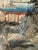 Asian Antique Asian Figural Courtyard Scene Painting on Silk - Framed Signed For Sale - Image 3 of 4
