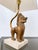 Thai Singha Lion Foo Dog Table Lamp in Gilt Bronze, Brass and Travertine, 1970s For Sale - Image 15 of 18