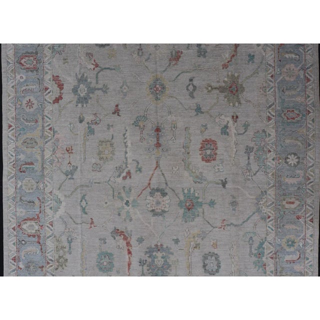 Large Modern Oushak Rug by Keivan Woven Arts 10'1 X 13'10 For Sale - Image 4 of 13