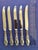 Frank M. Whiting & Company Five Luncheon Knives With Sterling Silver Handles in the Art Nouveau Lily (1902) Pattern by Frank M. Whiting For Sale - Image 4 of 6