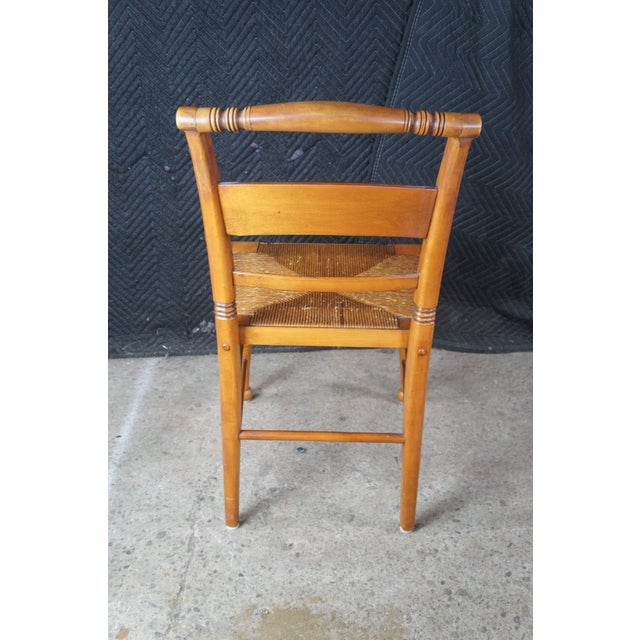 Early 20th Century 6 Rike-Kumler Early American Maple Rush Seat Country Farmhouse Dining Chairs For Sale - Image 10 of 14
