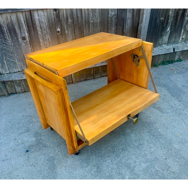 1950s Vintage John Keal for Brown-Saltman Bar or Tea Cart For Sale - Image 5 of 8