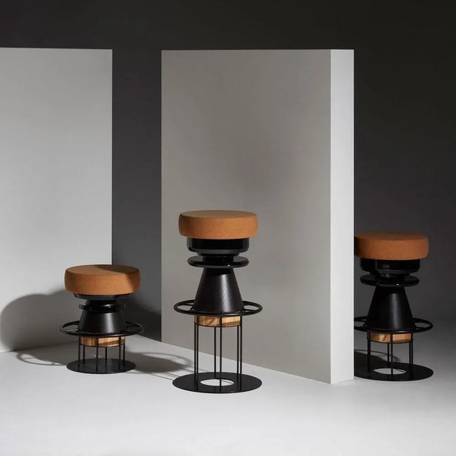 Low Black Tembo Stool by Note Design Studio For Sale - Image 6 of 8
