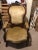 VICTORIAN CHAIR, circa 1880s, with ROSEWOOD detail and handcarved grape motif. Original upholstery in a gold velvet. Legs...