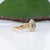 Metal 1Ct Demantoid Garnet Ring With Earth Mined Diamonds Halo: Solid 14k Gold, 6mm, Size 6.75 For Sale - Image 7 of 9