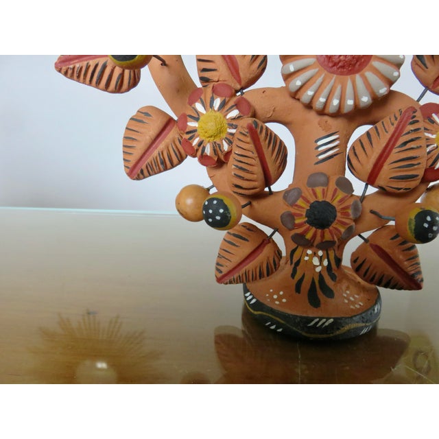Ceramic Mexican Tree of Life Terracotta Chandelier, 1970s For Sale - Image 7 of 14