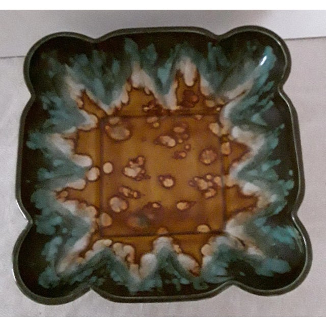 1930s Vintage Art Deco Square Ceramic Fruit Bowl from Jaspe Longwy, France For Sale - Image 5 of 5