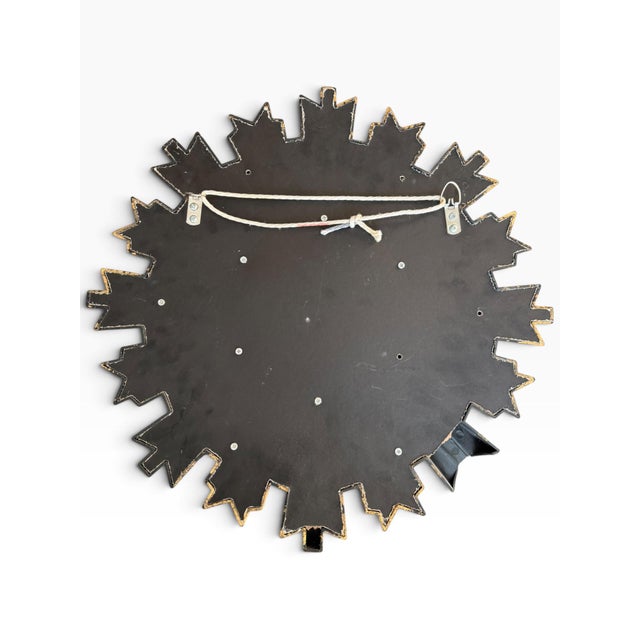 Vintage Gold Sunburst Mirror | Molded Resin Starburst Wall Mirror For Sale In Portland, ME - Image 6 of 6