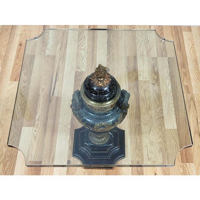 Late 19th Century Antique French 19th C Louis XVI Glass Marble & Gilt Bronze Urn Vase Side Table For Sale - Image 5 of 13