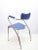 Chair with chromed metal armrests and parts in blue -like good state of conservation, Italy 1960