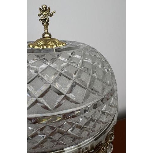 Vintage French Style Crystal Table Lamp in Brass For Sale - Image 9 of 16