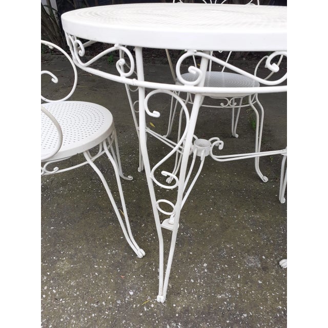 Metal Garden Table and Chairs, Set of 5 For Sale - Image 7 of 8
