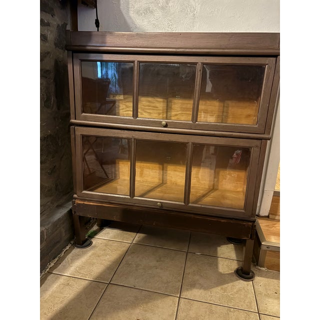 Macey Furniture Co. Antique Macey 2-Section Barrister Bookcase (Model 35-10, Finish 49) For Sale - Image 4 of 7