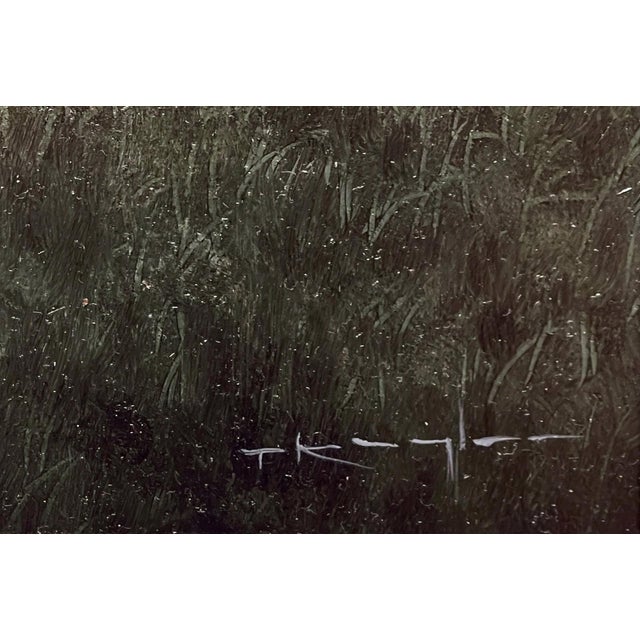 Contemporary In The Silence, James 1:17 by Thomas Kegler | Oil on board Landscape with a river and trees at dawn For Sale - Image 3 of 5
