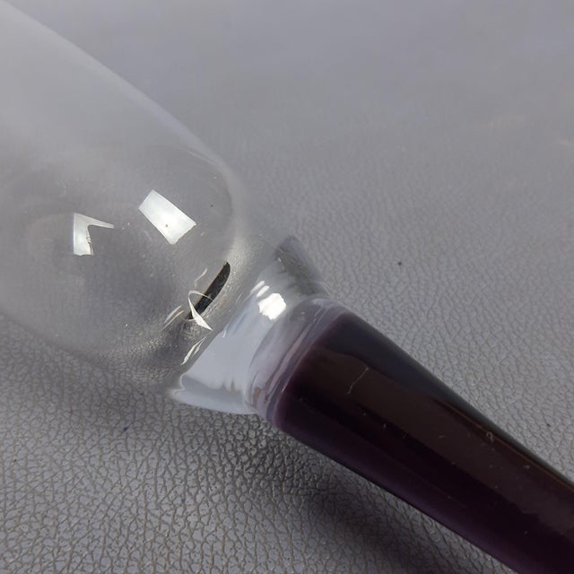 Murano Glass Flute Glasses with Long Stem, 1970s, Set of 6 For Sale - Image 10 of 14