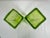 Glass Art Glass MCM Vibrant Green Vintage Crackle Finish Rectangular 10" Vases-Pair! For Sale - Image 7 of 10