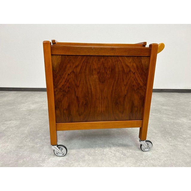 Art deco bar cabinet with glass tray. Professionally stained and repolished.