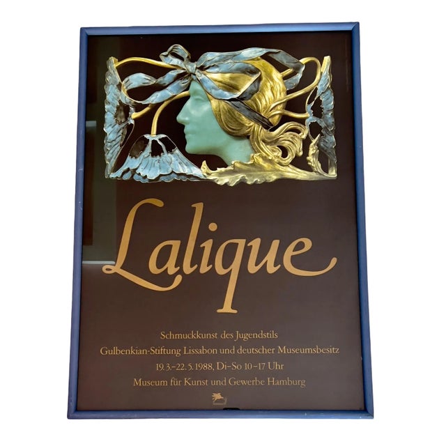 Black 1988 Poster René Lalique Museum Für Kunst Hamburg Exhibition Poster, Framed For Sale - Image 8 of 8