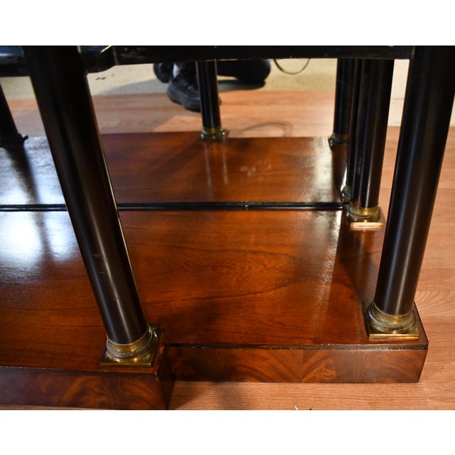 1920s Antique French Empire Flame Mahogany Mirror Back Console Table For Sale - Image 14 of 18