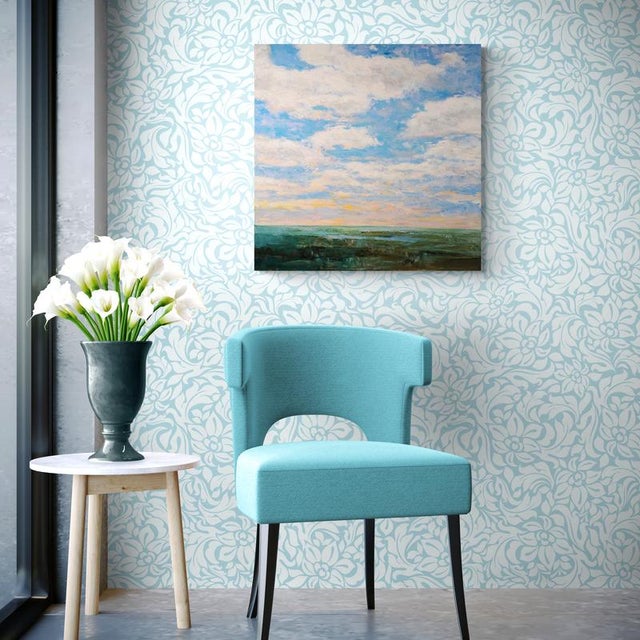 Title: Sunset Skies. Mid Sized Scenery Landscape Art on Gallery wrap Canvas - Painting extends to the sides. 30in x 30in....