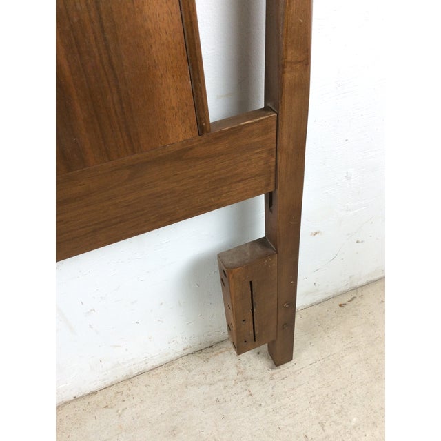Mid Century Modern Walnut Headboard With Turned Wood Frame For Sale - Image 15 of 18