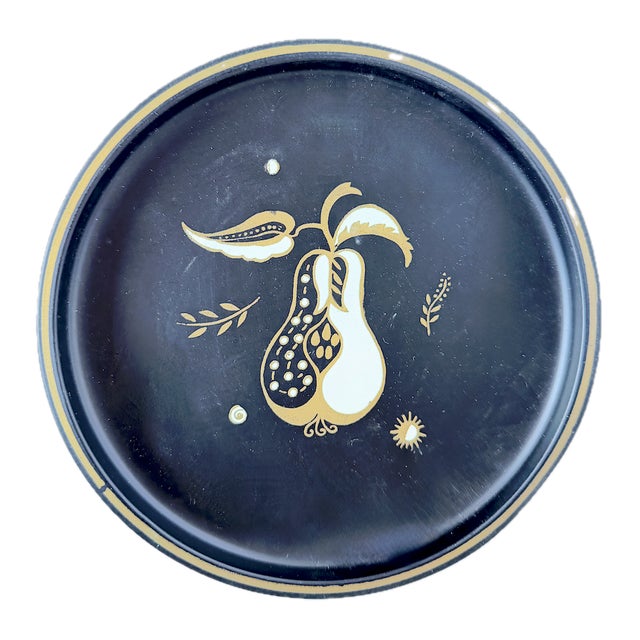 Vintage Set Midcentury Stylized Fruit Tole Trays For Sale - Image 4 of 10