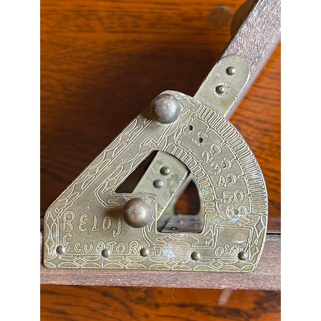 Spanish Antique Brass Diptych Sundial With Compass / Taller Las Casillas Spanish Artisan Workshop For Sale - Image 3 of 9