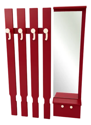 Vintage Wall-Mounted Coat Rack with Mirror and Drawer, Former Czechoslovakia, 1960s