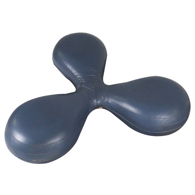 Leather Pouf by Lowie Vermeersch for Durlet, 1999 For Sale