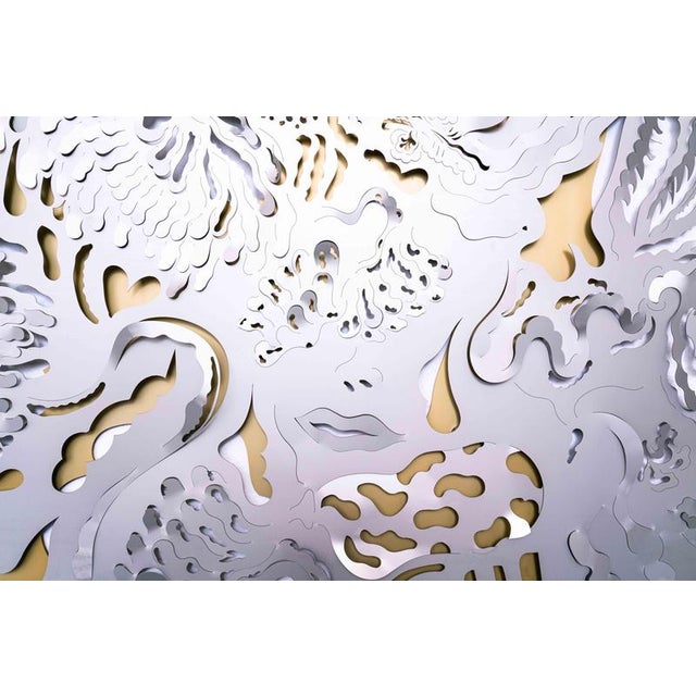 Contemporary The Hunt Metallic Tapestry in Mirrored Finish Aluminum by Altreforme For Sale - Image 3 of 9