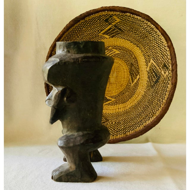 Vintage West African Carved Wood Figural Cup, Anthropomorphic Human Form For Sale - Image 15 of 17