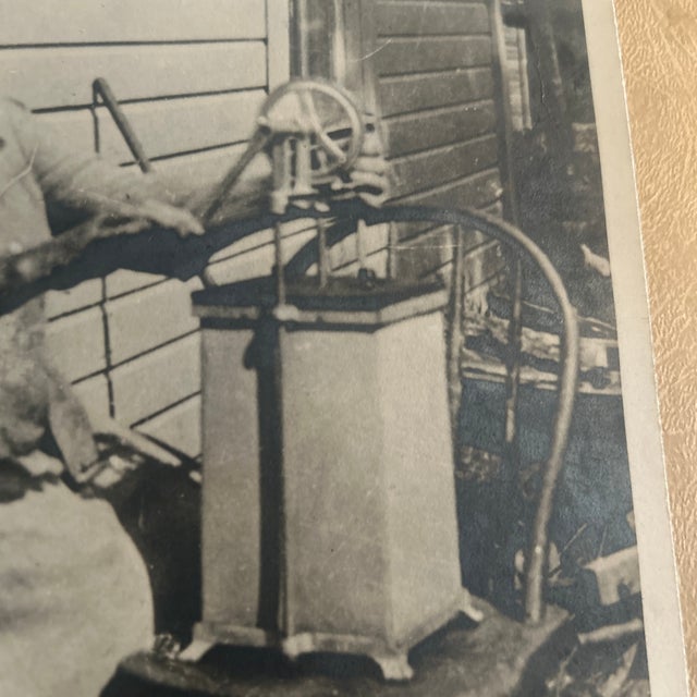 Early 20th Century Photo of a Granny Working at Her Butter Churn For Sale - Image 4 of 6
