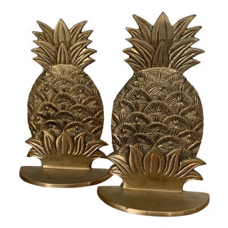 1980s Hollywood Regency Pineapple Bookends - a Pair For Sale