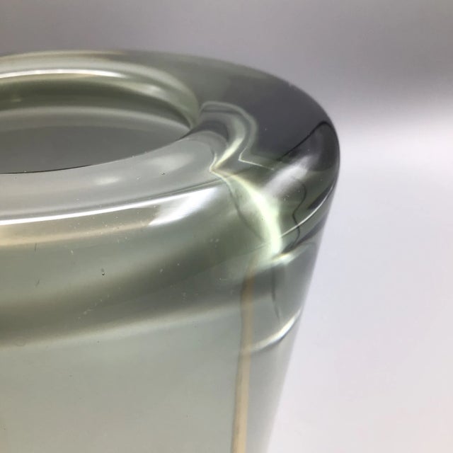 Signed Holmegaard Smoked Gray Glass MCM Vase For Sale - Image 9 of 13