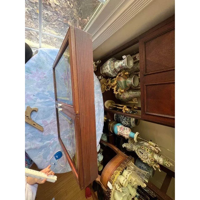 Late 20th Century Vintage Art Deco Style Painted Glass Panel Spice Rack Cabinet With 30 Bottles For Sale - Image 11 of 12