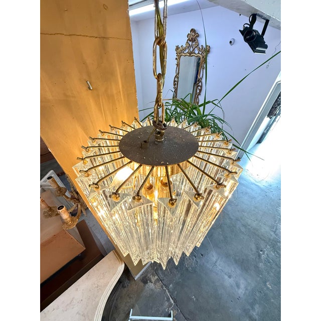 1960s Vintage Murano Glass Chandelier For Sale - Image 5 of 9