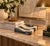 Striking vintage Postmodern ashtray crafted from contrasting black and creamy white marble arranged in a bold striped...