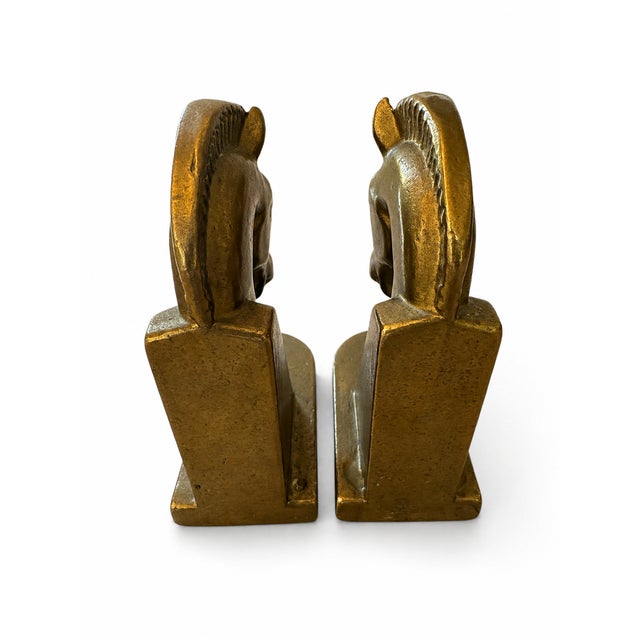 Vintage German Brutalist Brass Horse Bookends, 1960s, Set of 2 For Sale - Image 4 of 9
