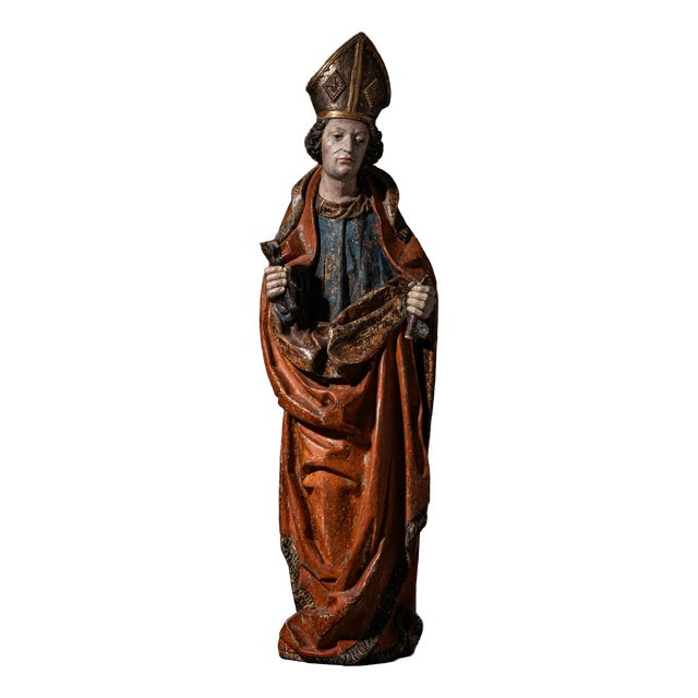 Unknown, Sculpture of Saint Eligius, 1480, Wood For Sale
