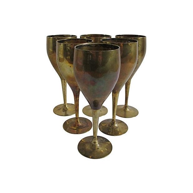 Brass Goblets Set of 6 Chairish
