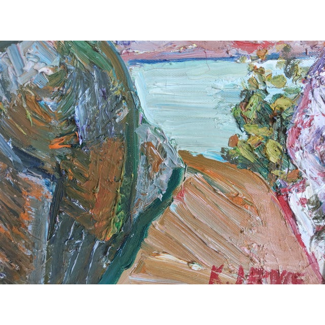 Mid Century Expressionist Landscape Painting by Swedish Artist Knut Irwe For Sale - Image 4 of 18