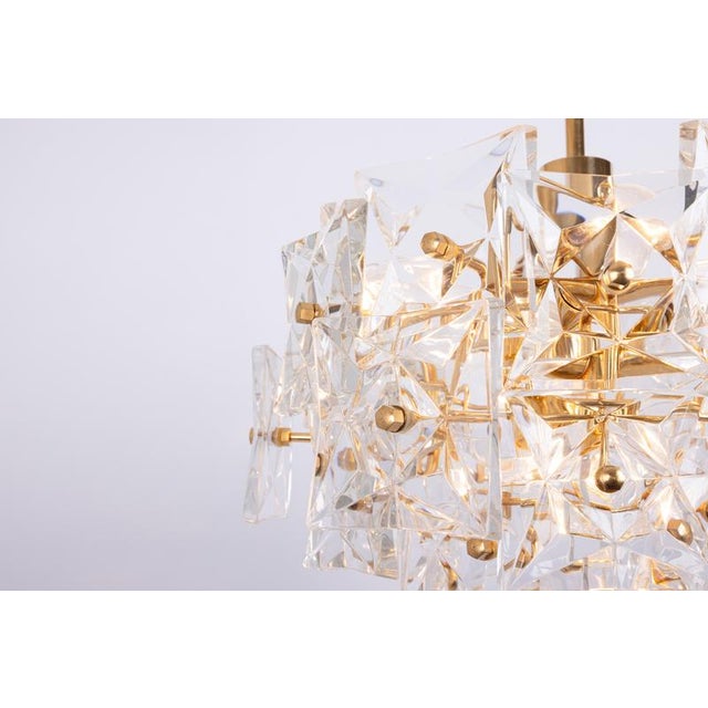 Chandelier in Brass and Crystal Glass from Kinkeldey, Germany, 1970s For Sale - Image 10 of 11