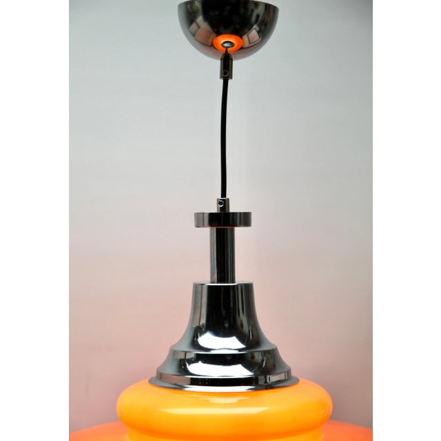 Mid-Century Scandinavian Pendant Light with Acrylic Optical Shade For Sale - Image 6 of 11