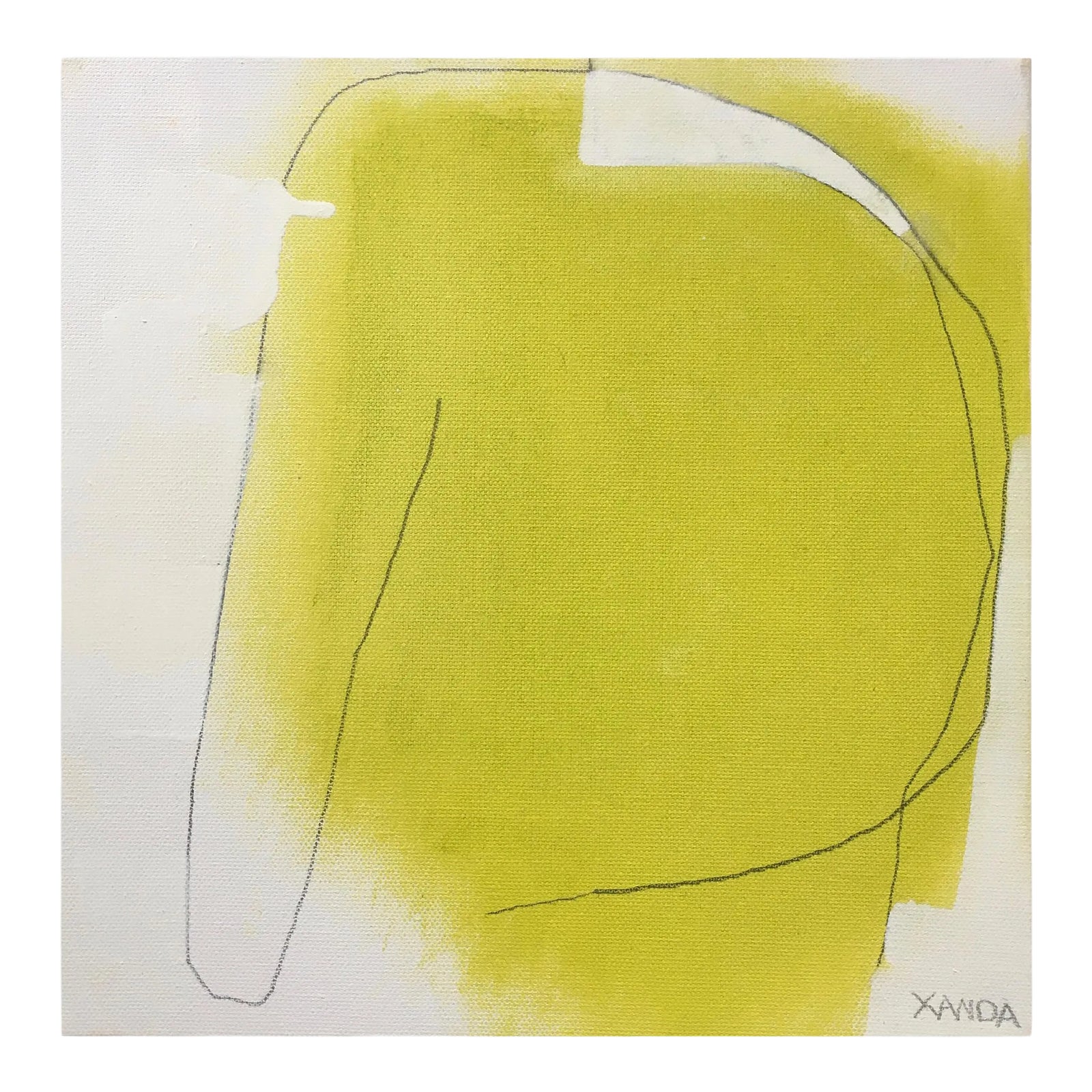 Contemporary Abstract Oil and Graphite on Canvas Paiting "Holding