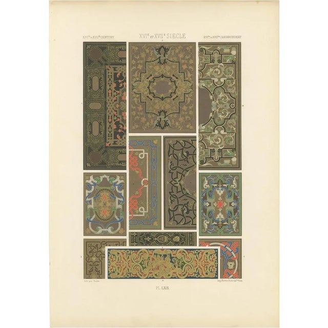 Pailon, Renaissance Decorative 1500s-1600 Panels, Plate LXIX, 1869, Print For Sale
