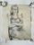 1940s 1945 Double Sided Figure Study Drawing Pencil on Paper 13.5x16.5 For Sale - Image 5 of 7